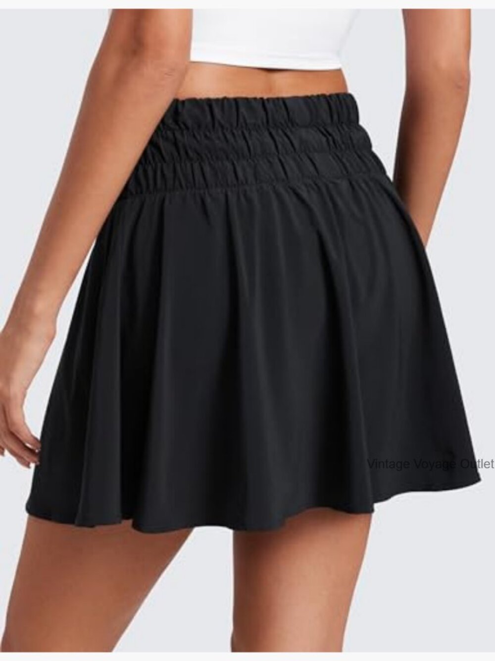 High Waisted Tennis Skirt with Pockets - Lined Athletic Skort for Golf - Picture 2 of 5